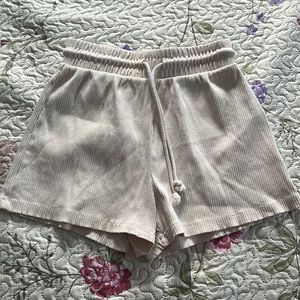 H&M cream knit shorts